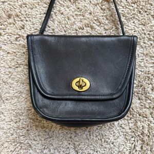 Vintage Coach Everett Bag Black Leather Crossbody